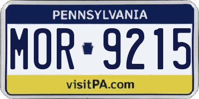 PA license plate MOR9215