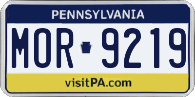 PA license plate MOR9219