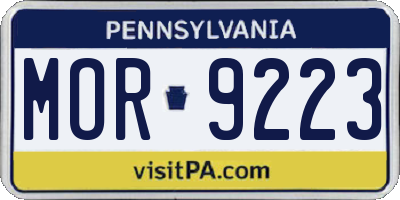 PA license plate MOR9223