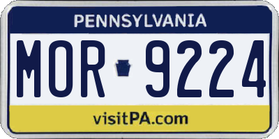 PA license plate MOR9224