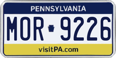 PA license plate MOR9226