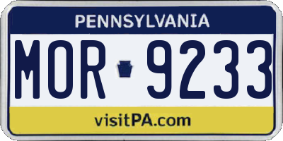 PA license plate MOR9233