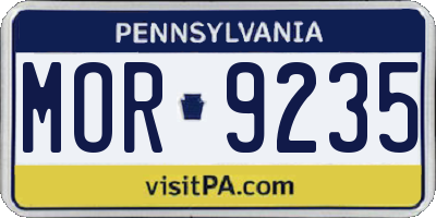 PA license plate MOR9235