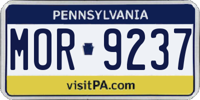 PA license plate MOR9237