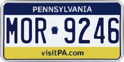 PA license plate MOR9246