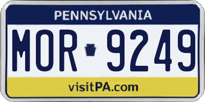 PA license plate MOR9249