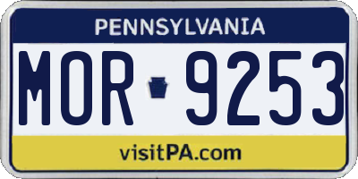 PA license plate MOR9253