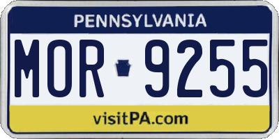 PA license plate MOR9255