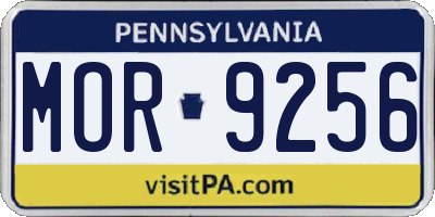 PA license plate MOR9256