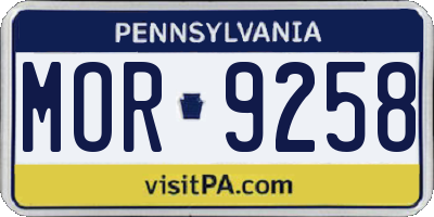 PA license plate MOR9258