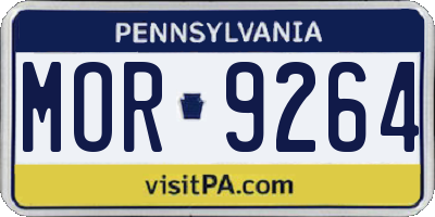 PA license plate MOR9264