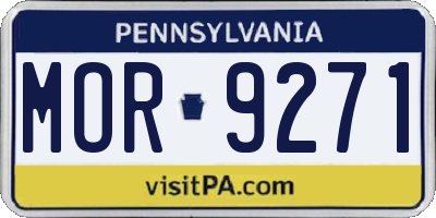 PA license plate MOR9271
