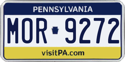 PA license plate MOR9272