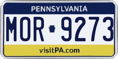 PA license plate MOR9273