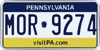PA license plate MOR9274