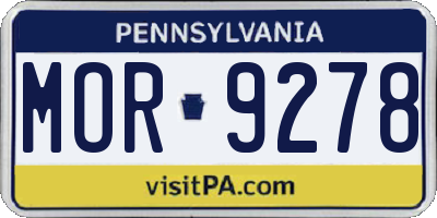 PA license plate MOR9278