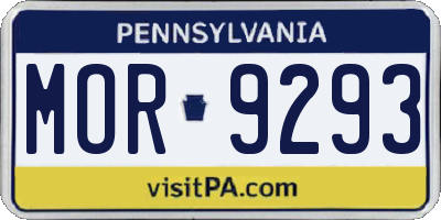 PA license plate MOR9293