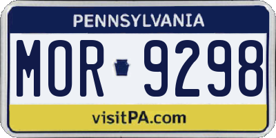PA license plate MOR9298