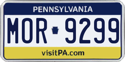 PA license plate MOR9299