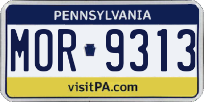 PA license plate MOR9313
