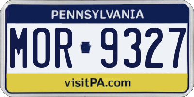 PA license plate MOR9327