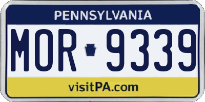 PA license plate MOR9339