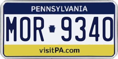 PA license plate MOR9340