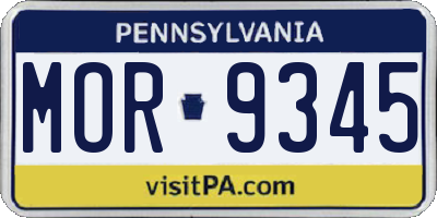 PA license plate MOR9345