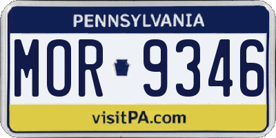 PA license plate MOR9346