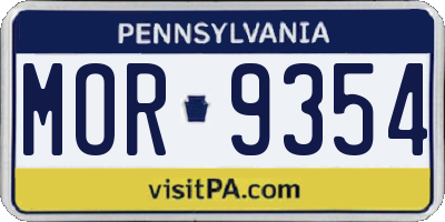 PA license plate MOR9354