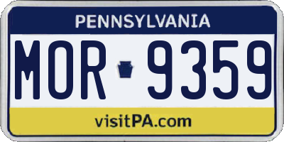 PA license plate MOR9359