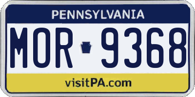 PA license plate MOR9368