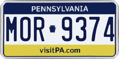 PA license plate MOR9374