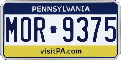 PA license plate MOR9375
