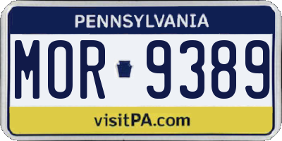 PA license plate MOR9389