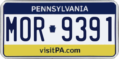 PA license plate MOR9391