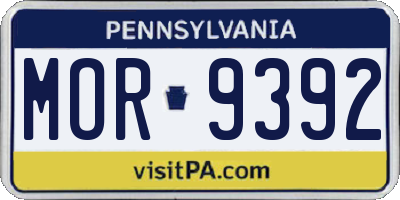PA license plate MOR9392