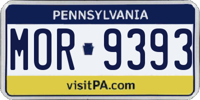 PA license plate MOR9393