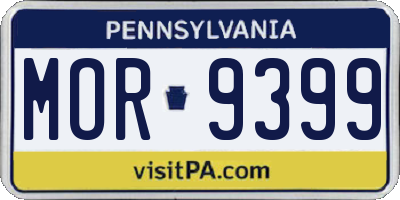 PA license plate MOR9399