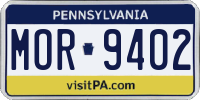 PA license plate MOR9402