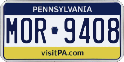 PA license plate MOR9408