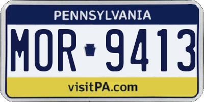 PA license plate MOR9413
