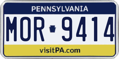 PA license plate MOR9414