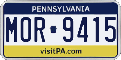 PA license plate MOR9415