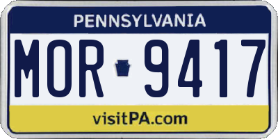 PA license plate MOR9417