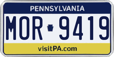 PA license plate MOR9419
