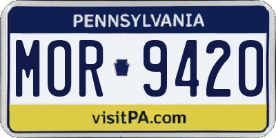 PA license plate MOR9420
