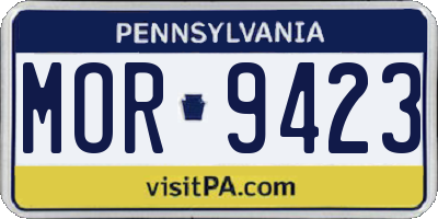 PA license plate MOR9423