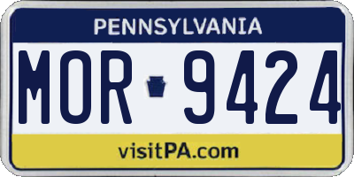 PA license plate MOR9424