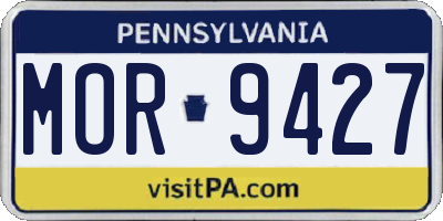 PA license plate MOR9427